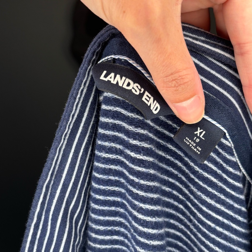 ⚓️Lands’ End⚓️ Striped Quarter Zip Pullover - Picture 5 of 7